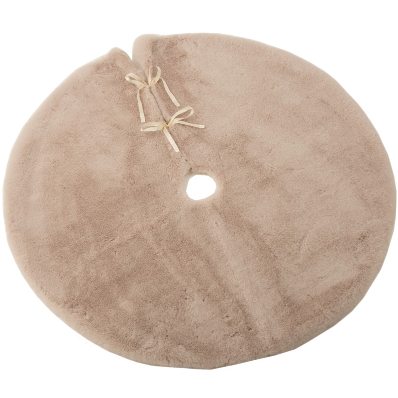 Cache pied jupe de sapin rond 90 cm en Velours Beige Zylria - 1