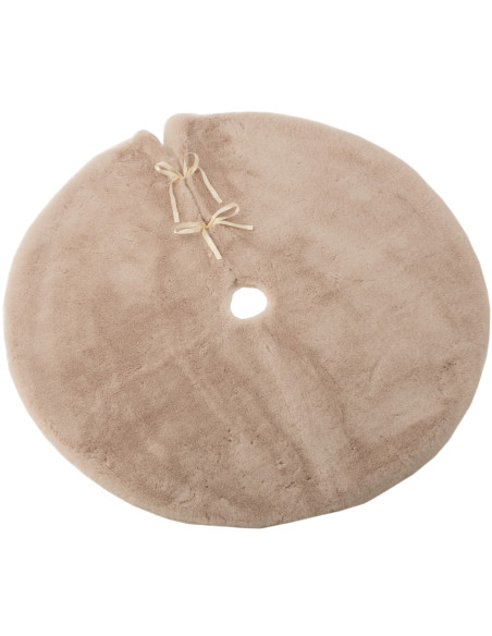 Cache pied jupe de sapin rond 90 cm en Velours Beige Zylria - 1