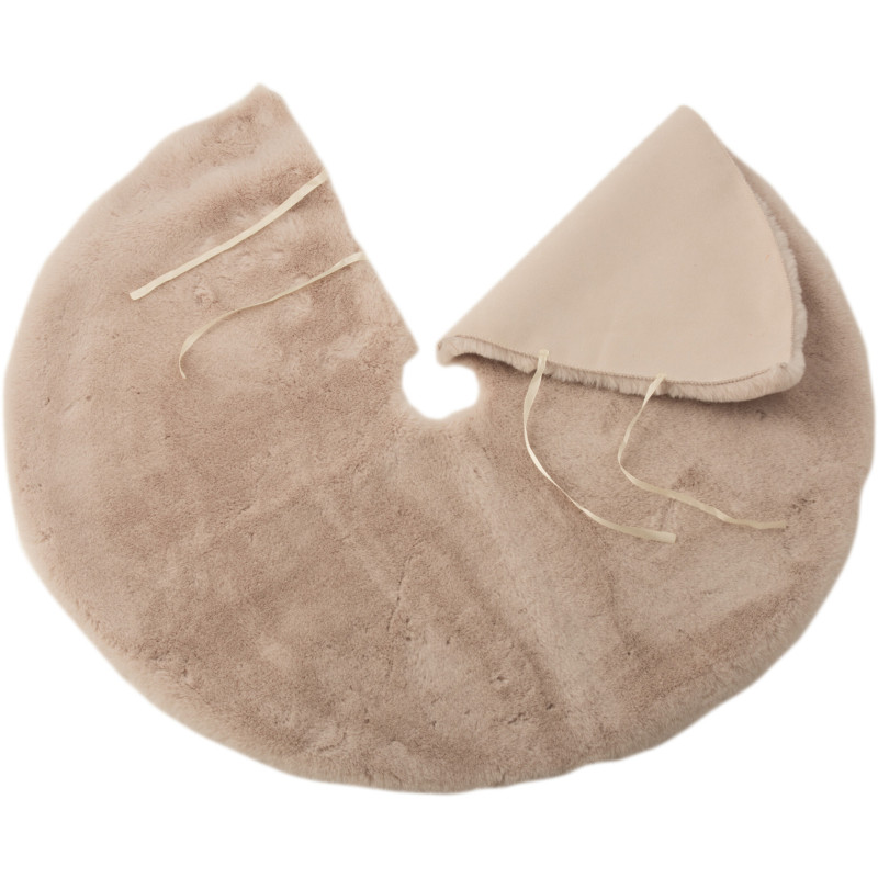 Cache pied jupe de sapin rond 90 cm en Velours Beige Zylria - 2