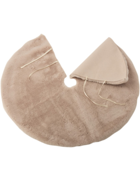 Cache pied jupe de sapin rond 90 cm en Velours Beige Zylria - 2