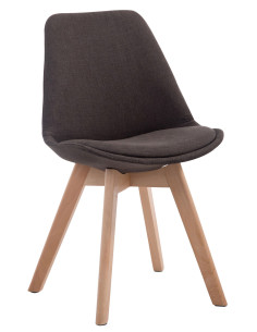 Chaise Sakina en Polyester Gris foncé Bois de hêtre Naturel - 1