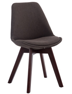 Chaise Sakina en Polyester Gris foncé Bois de hêtre Noyer - 1