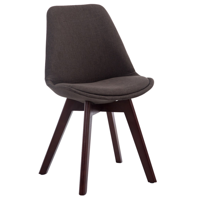 Chaise Sakina en Polyester Gris foncé Bois de hêtre Noyer - 1