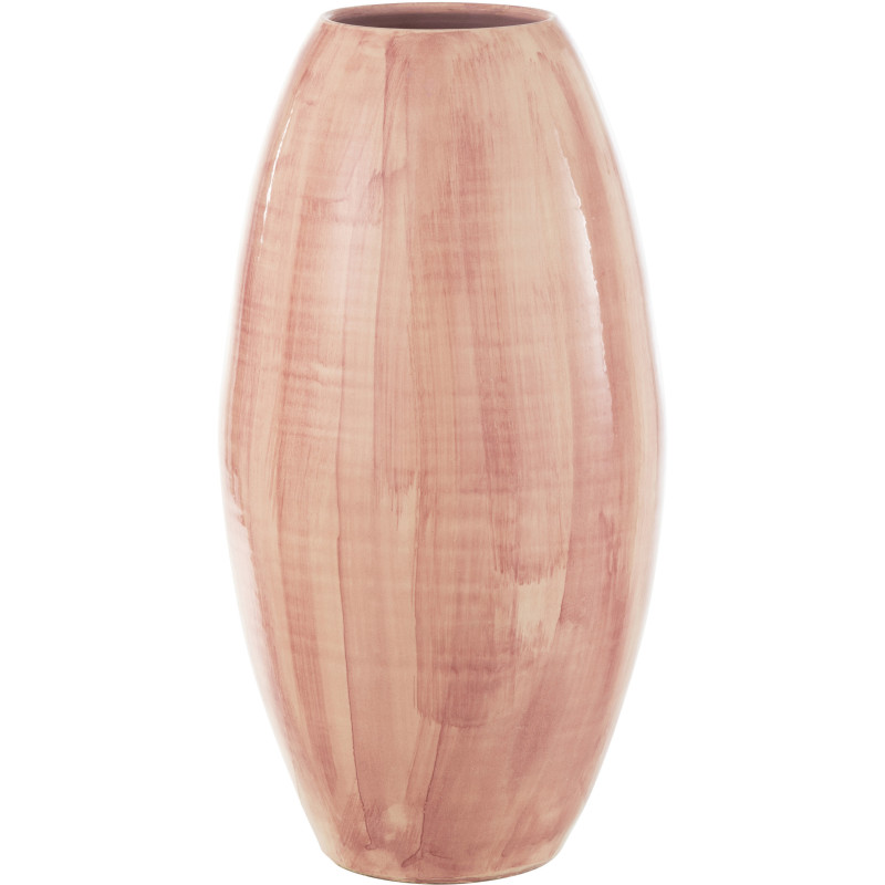 Grand Vase moderne Peint à la main Hauteur 55 cm en Céramique Rose Aliko - 1