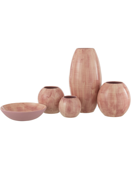 Grand Vase moderne Peint à la main Hauteur 55 cm en Céramique Rose Aliko - 3