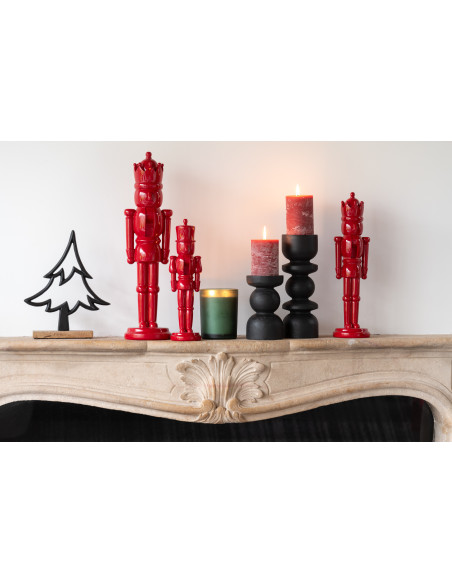 Sculpture moderne sur pied Sapin Hauteur 16 cm en Métal Noir Bois Marron Tralith - 3