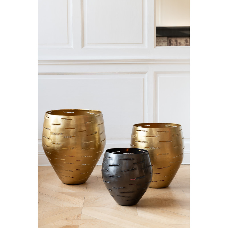 Grands Photophores modernes ronds en Métal Doré Phorynia (Lot de 3) - 2