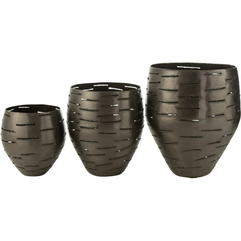 Grands Photophores modernes ronds en Métal Noir Phorynia (Lot de 3) - 5