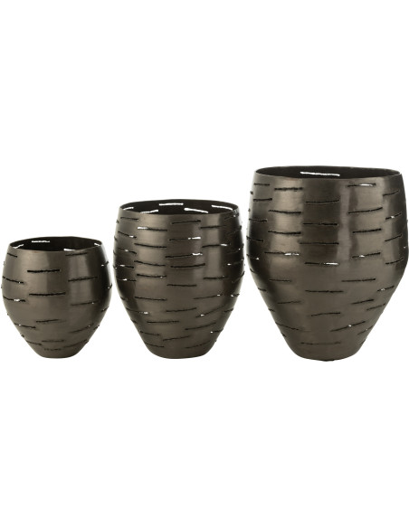 Grands Photophores modernes ronds en Métal Noir Phorynia (Lot de 3) - 5