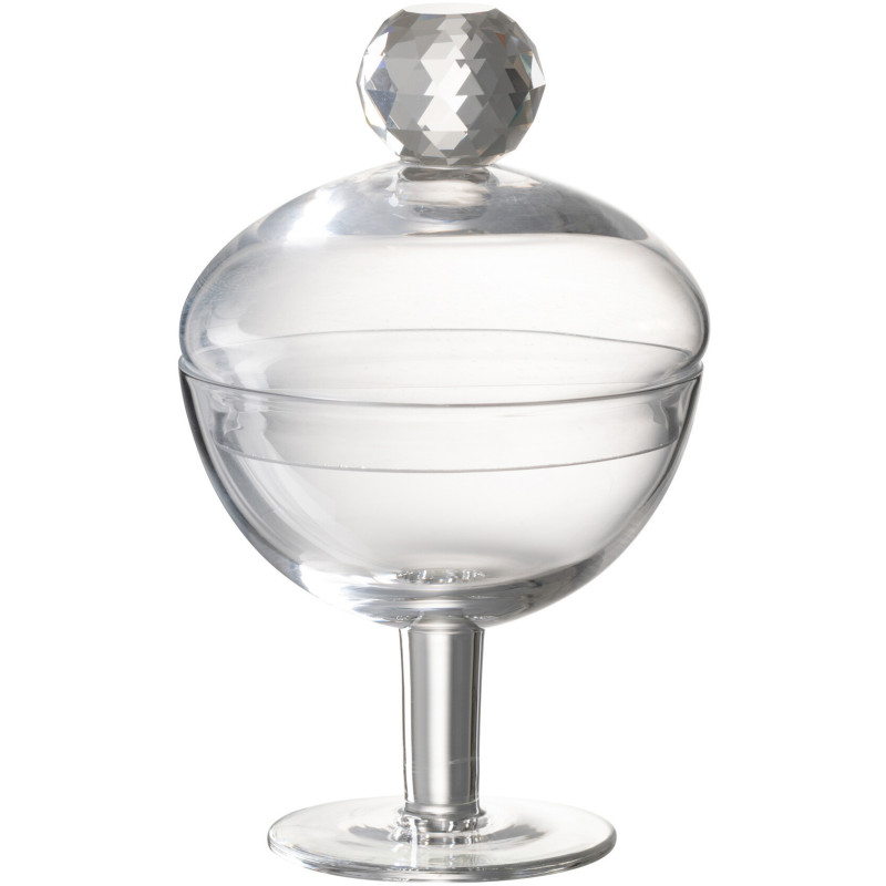Bonbonnière originale sur pied 220 ml Hauteur 14 cm en Verre Transparent Diamond - 1