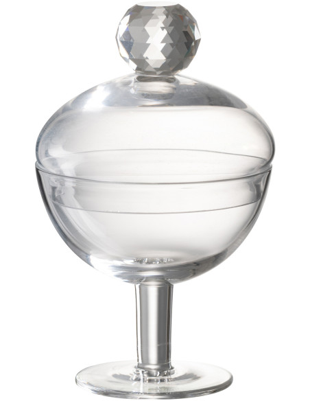 Bonbonnière originale sur pied 220 ml Hauteur 14 cm en Verre Transparent Diamond - 1