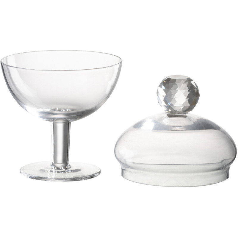 Bonbonnière originale sur pied 220 ml Hauteur 14 cm en Verre Transparent Diamond - 3