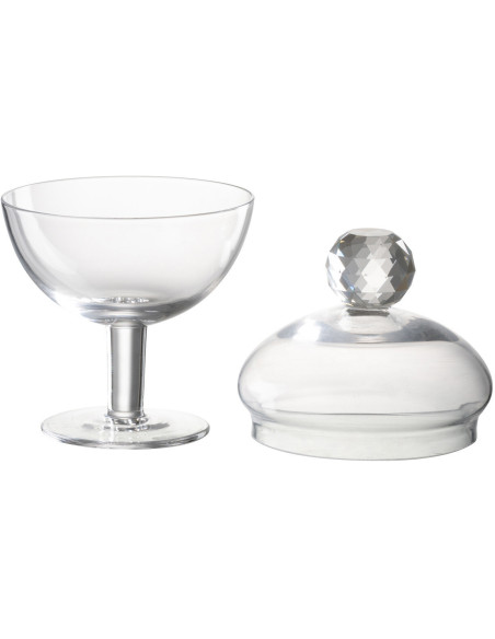 Bonbonnière originale sur pied 220 ml Hauteur 14 cm en Verre Transparent Diamond - 3