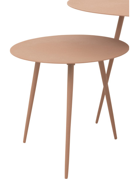 Table basse Gigogne Ronde Zénith en Métal Vieux rose (Lot de 3) - 4