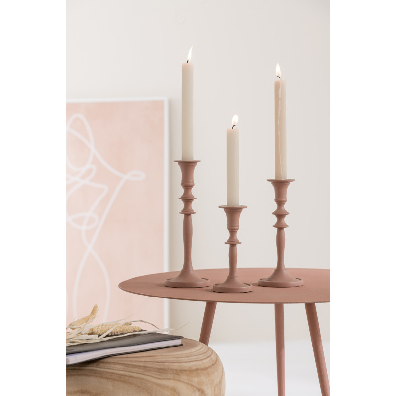 Table basse Gigogne Ronde Zénith en Métal Vieux rose (Lot de 3) - 5