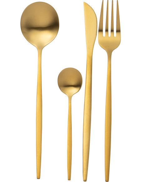 Coffret 24 Couverts modernes en Inox Doré Mat Cylis - 1