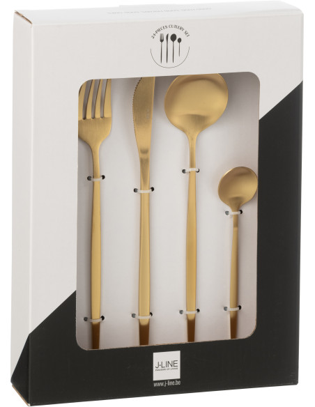 Coffret 24 Couverts modernes en Inox Doré Mat Cylis - 3