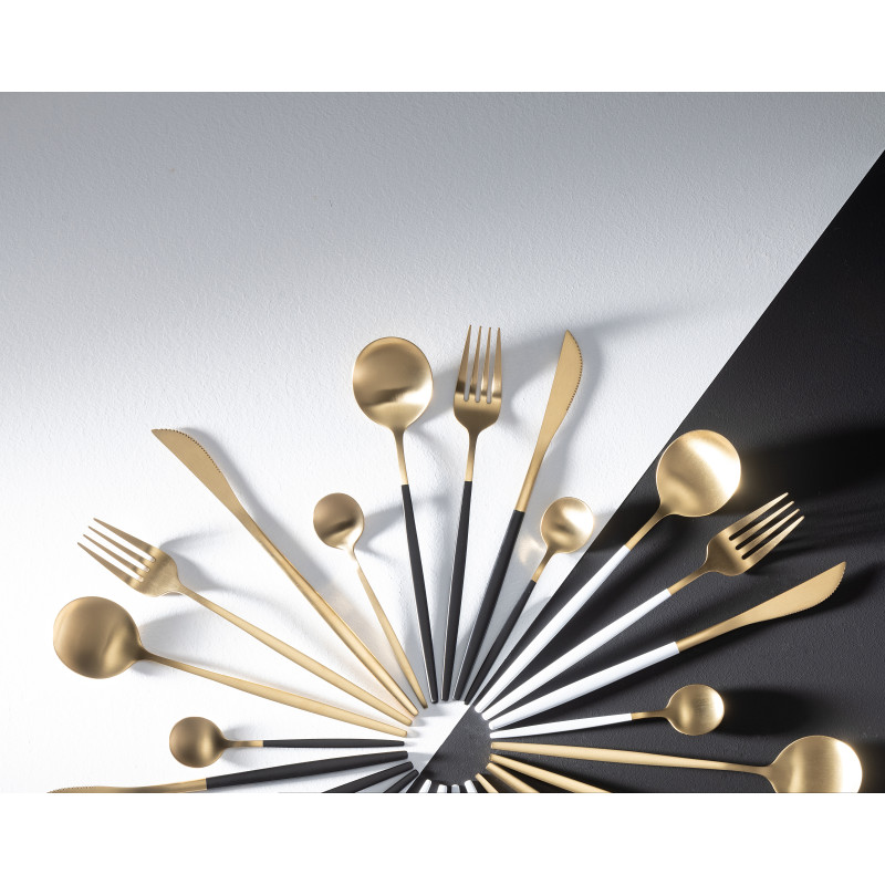 Coffret 24 Couverts modernes en Inox Doré Mat Cylis - 4