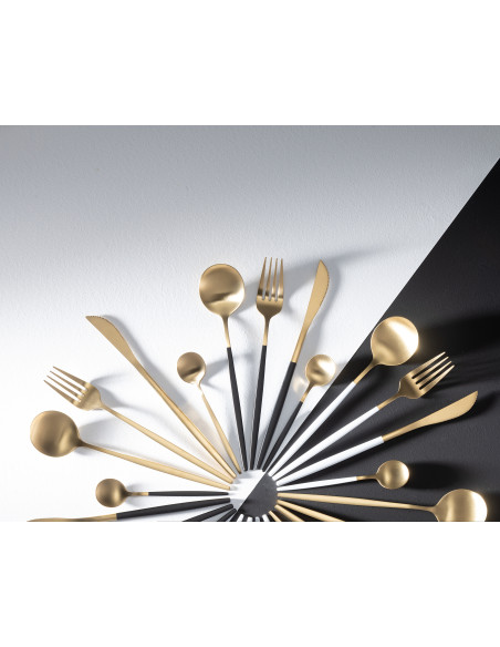 Coffret 24 Couverts modernes en Inox Doré Mat Cylis - 4