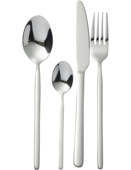 Coffret 24 Couverts modernes en Inox Argenté Brillant Dorylis - 1