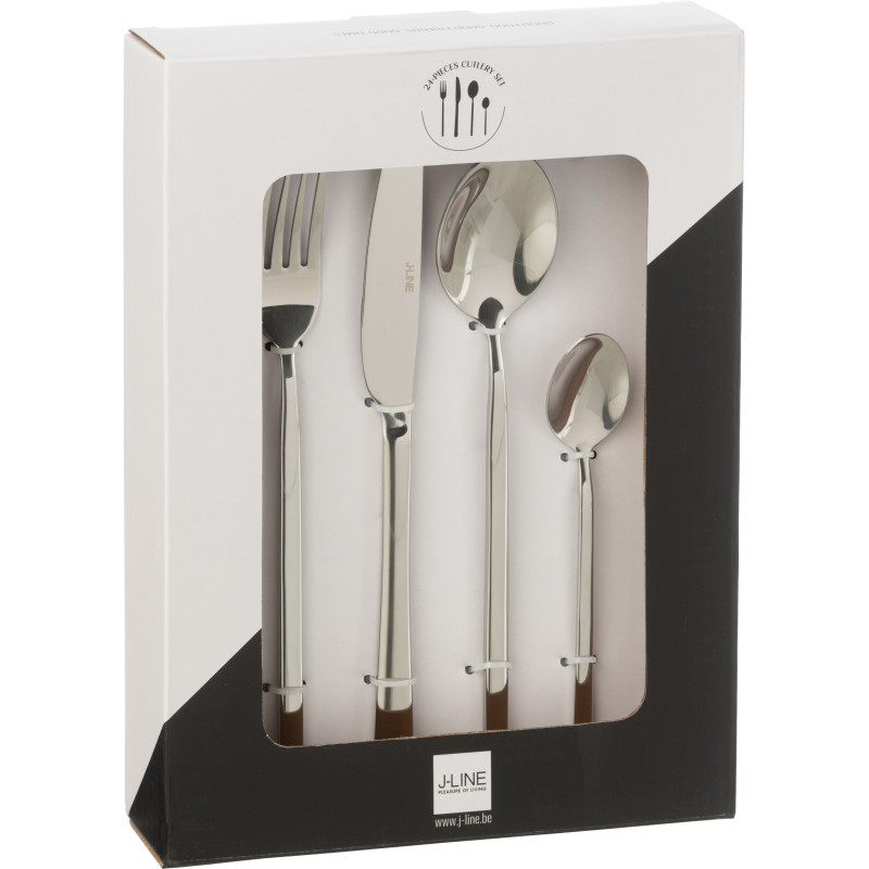 Coffret 24 Couverts modernes en Inox Argenté Brillant Dorylis - 2
