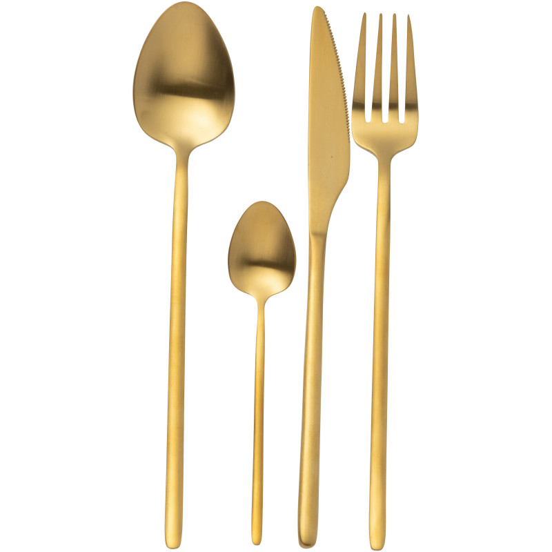 Coffret 24 Couverts modernes en Inox Doré Mat Selveris - 1