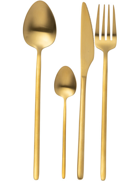 Coffret 24 Couverts modernes en Inox Doré Mat Selveris - 1