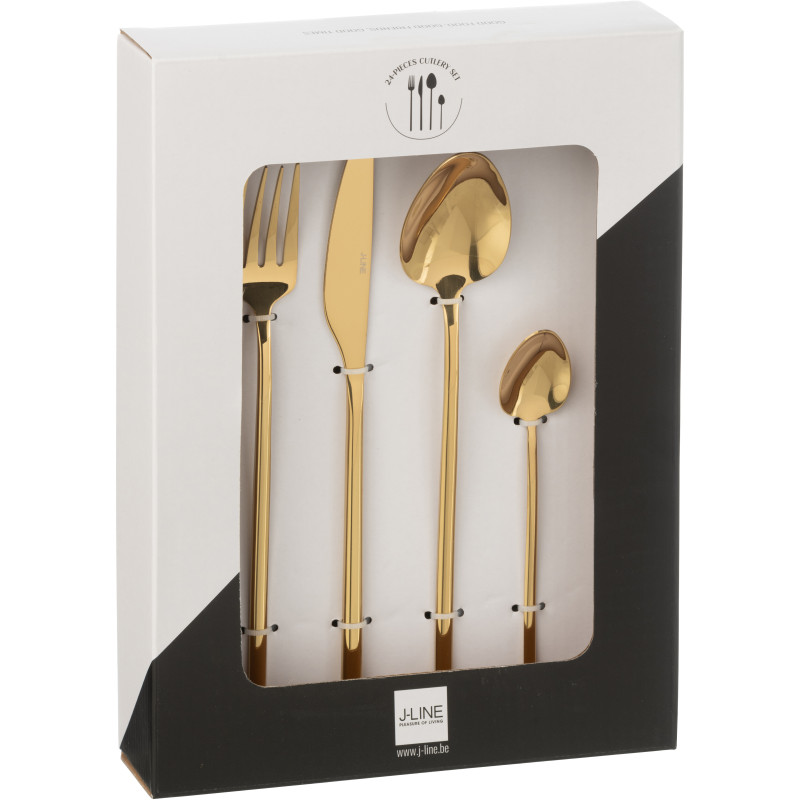 Coffret 24 Couverts modernes en Inox Doré Brillant Selveris - 3