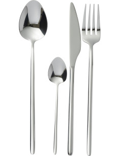 Coffret 24 Couverts modernes en Inox Argenté Brillant Selveris - 1