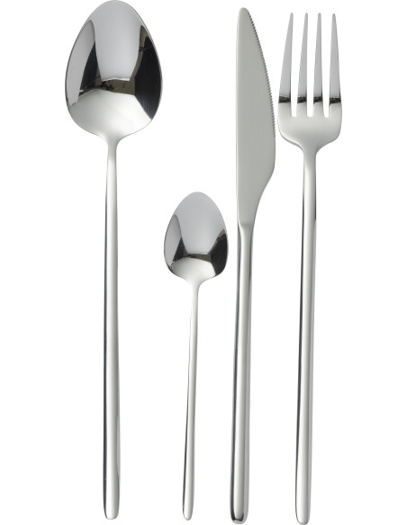 Coffret 24 Couverts modernes en Inox Argenté Brillant Selveris - 1