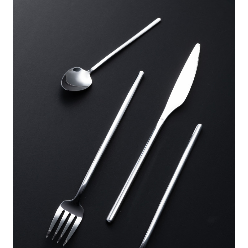 Coffret 24 Couverts modernes en Inox Argenté Brillant Selveris - 2