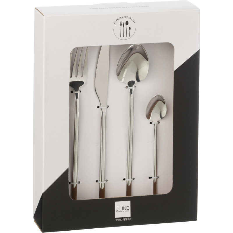 Coffret 24 Couverts modernes en Inox Argenté Brillant Selveris - 3