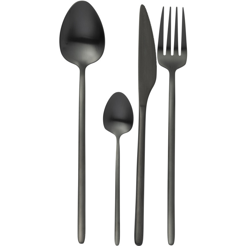 Coffret 24 Couverts modernes en Inox Noir Mat Selveris - 1
