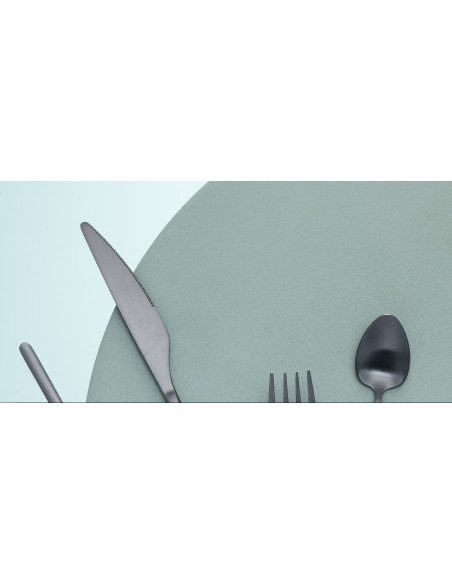 Coffret 24 Couverts modernes en Inox Noir Mat Selveris - 4