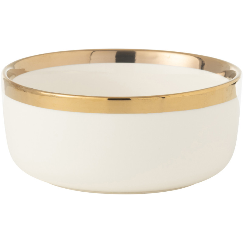 Bol moderne 14 cm en Céramique Blanc Doré Lelyss - 1