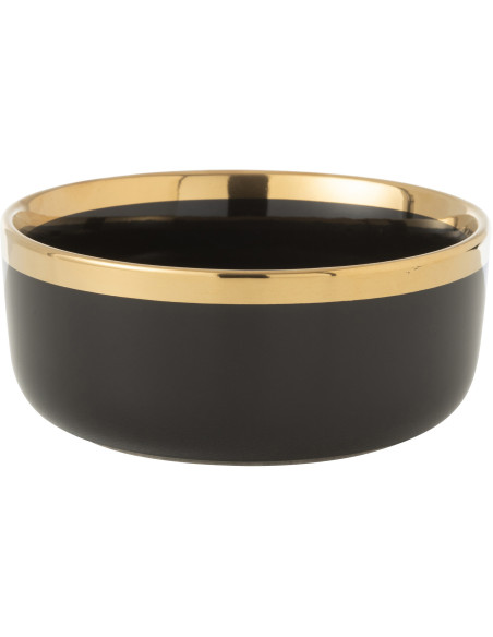 Bol moderne 14 cm en Céramique Noir Doré Lelyss - 1