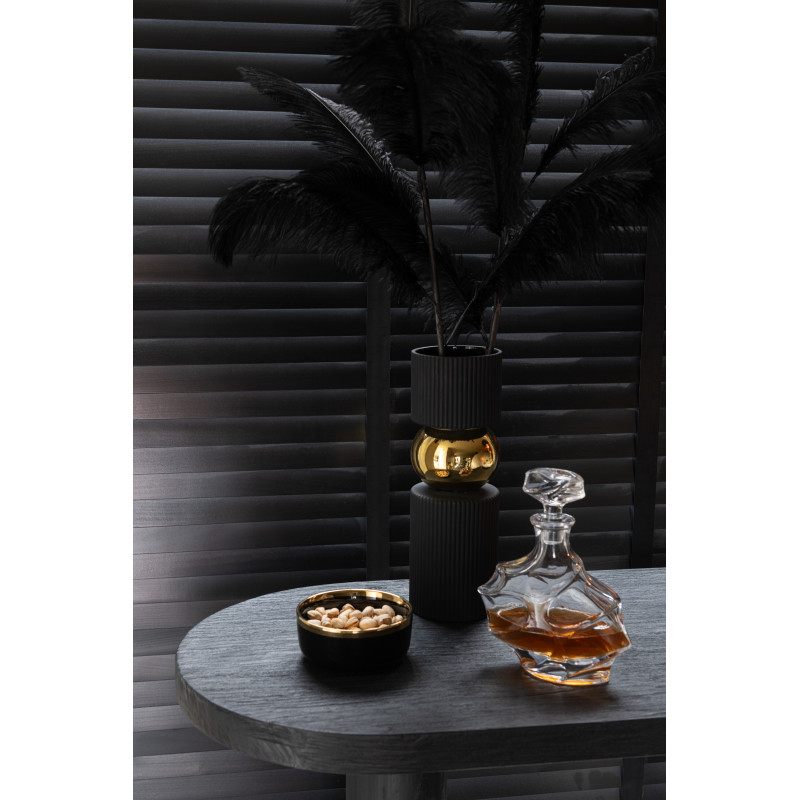 Bol moderne 14 cm en Céramique Noir Doré Lelyss - 2