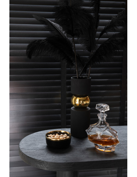 Bol moderne 14 cm en Céramique Noir Doré Lelyss - 2