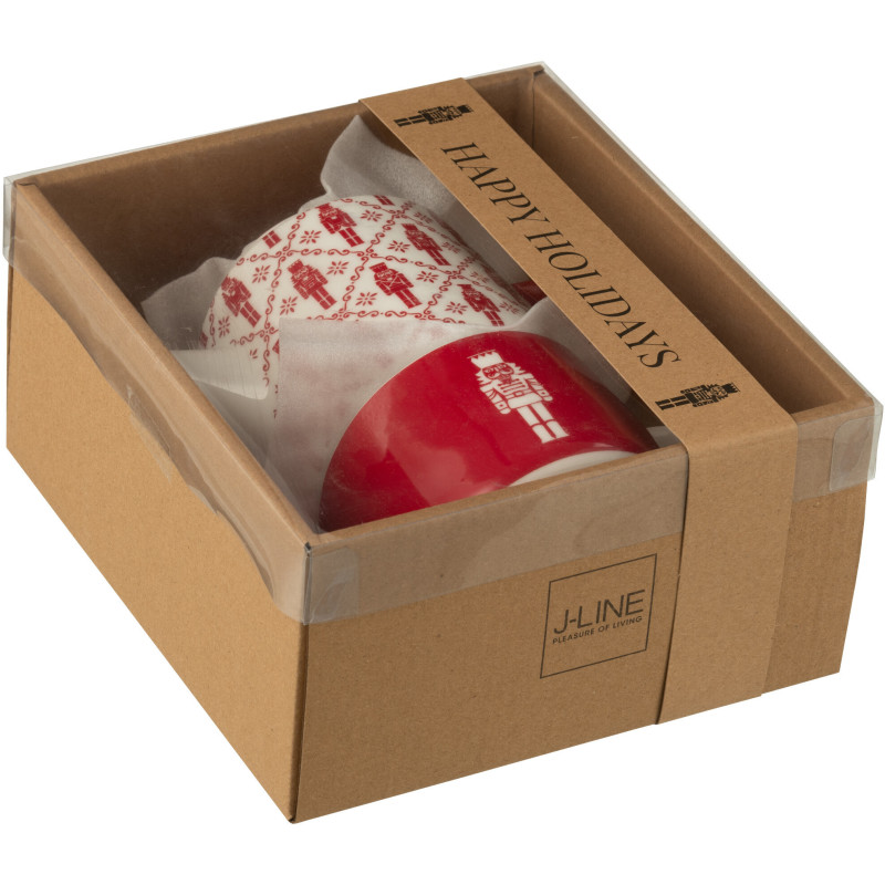 Théière égoïste originale 780 ml en Céramique Rouge Blanc Motif casse noisette Elyrian - 3