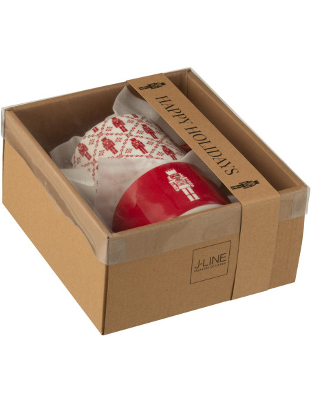 Théière égoïste originale 780 ml en Céramique Rouge Blanc Motif casse noisette Elyrian - 3