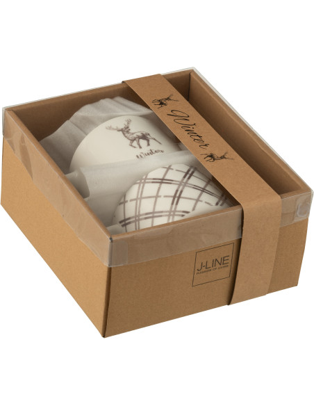 Théière égoïste originale 780 ml en Céramique Blanc Marron Motif Cerf Valicor - 5