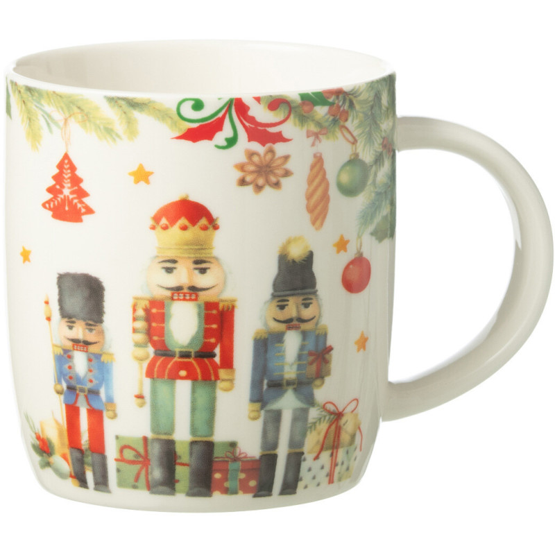 Coffret Mug 350 ml en Céramique Blanc Motif casse noisette Sorlia - 1