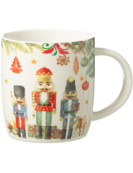 Coffret Mug 350 ml en Céramique Blanc Motif casse noisette Sorlia - 1