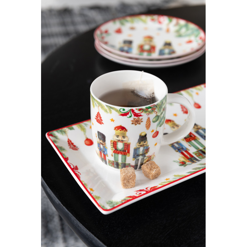 Coffret Mug 350 ml en Céramique Blanc Motif casse noisette Sorlia - 2