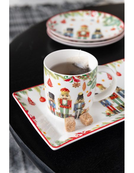 Coffret Mug 350 ml en Céramique Blanc Motif casse noisette Sorlia - 2