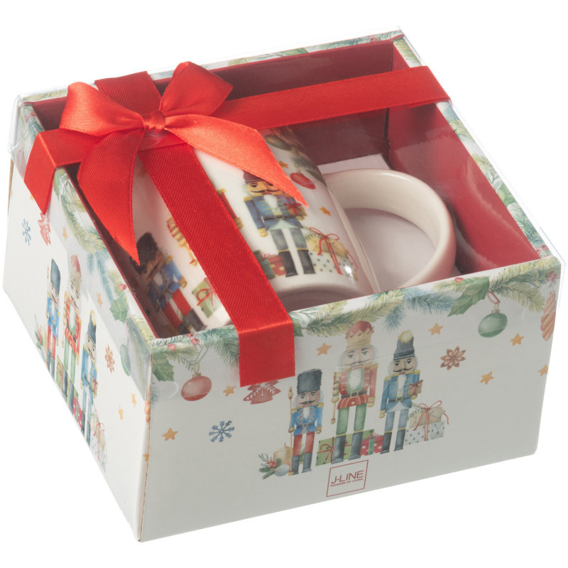 Coffret Mug 350 ml en Céramique Blanc Motif casse noisette Sorlia - 3