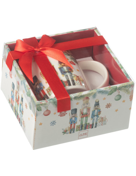 Coffret Mug 350 ml en Céramique Blanc Motif casse noisette Sorlia - 3