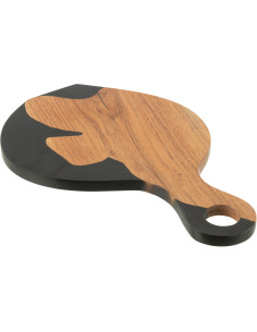Grande Planche à découper organique 53x34 en Bois d'acacia Naturel Résine Noir Noaïra - 1