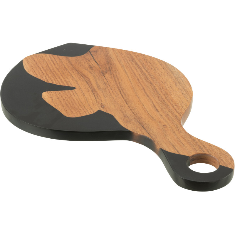 Grande Planche à découper organique 53x34 en Bois d'acacia Naturel Résine Noir Noaïra - 1