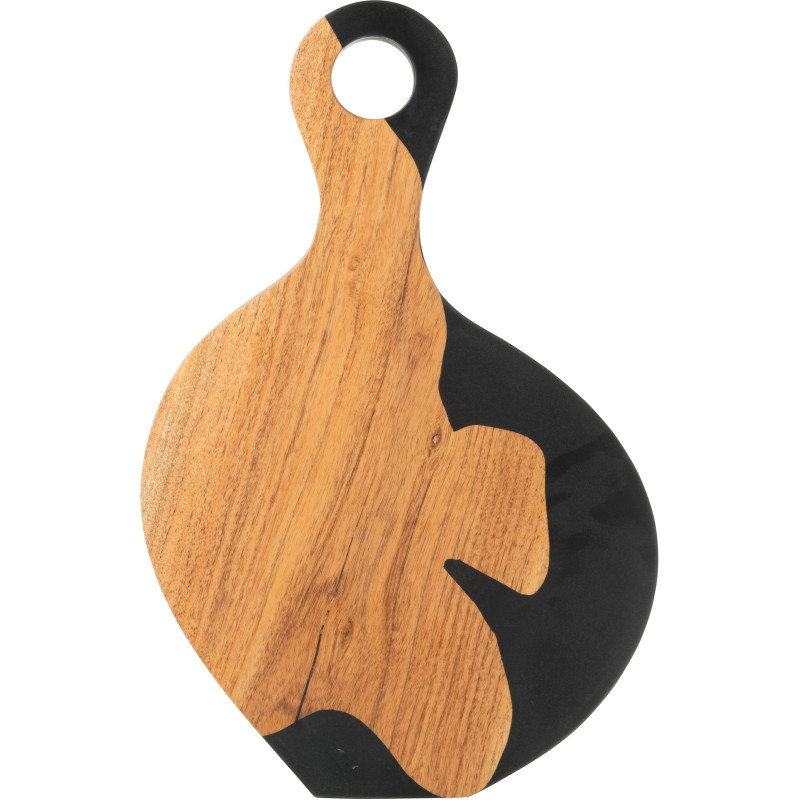 Grande Planche à découper organique 53x34 en Bois d'acacia Naturel Résine Noir Noaïra - 2